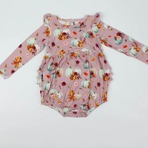 Pipsqueaks Pumpkins Long Sleeve Bubble Romper 3-6M